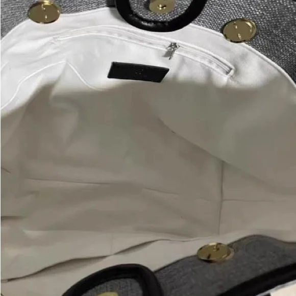 CHANEL Novelty Canvas Gray Tote Bag - Picture 5 of 6